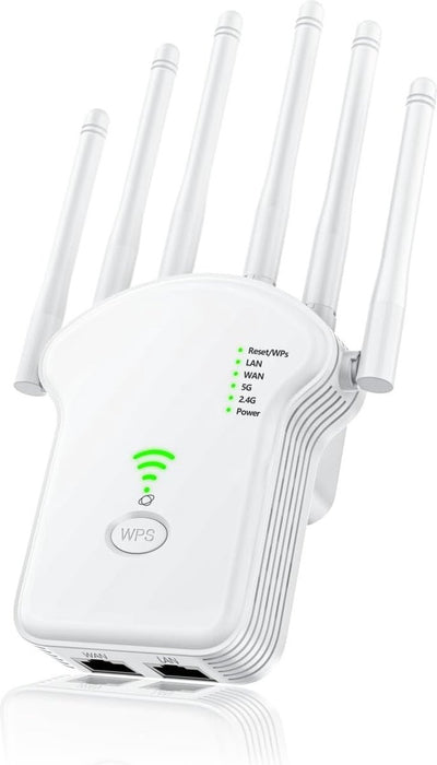 Ultra WiFi Repeater - 2024 Versie - 1200 Mbps - WPS Knop - WiFi Extender - Super WiFi Booster - Geschikt voor 2.4 Ghz en 5.0 Ghz