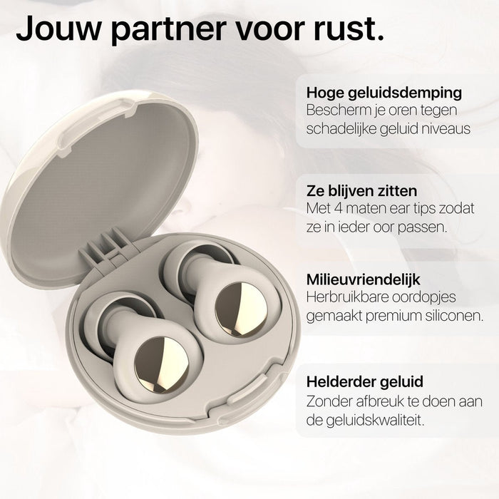 Herbruikbare Oordoppen Slapen – Anti Snurk - Comfortabel Oortjes Siliconen - Hoge Geluidsdemping 35 dB – Slaapoordoppen - Slaap Oordopjes Slapen - Tegen Snurken - Gehoorbescherming - Sleep Plugs - Wit - Oordopjes - Phreeze