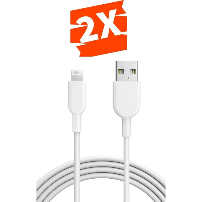 2-PACK iPhone oplader kabel - 2 Meter - Geschikt voor Apple iPhone 6,7,8,X,XS,XR,11,12,13,Mini,Pro Max- iPhone kabel - iPhone oplaadkabel - iPhone snoertje - iPhone lader - Datakabel - Lightning USB kabel - Kabels - Phreeze