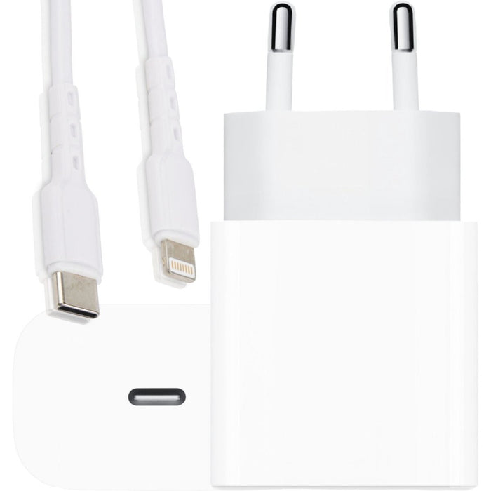 20W USB-C Snellader met iPhone Kabel - iPhone oplader - Wit - Premium Edition - Opladers - Phreeze