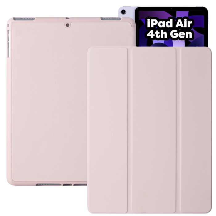 iPad Air 2020 Hoes - iPad Air 4 Cover met Apple Pencil Vakje - Roze Hoesje iPad Air 10.9 inch (4e generatie) Smart Folio Case