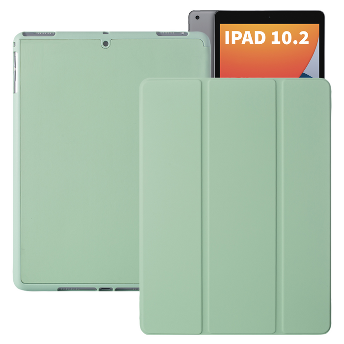 iPad 2021 Hoes - iPad 10.2 2019/2020/2021 Case - iPad 10.2 Hoesje Groen - Smart Folio Cover met Apple Pencil Opbergvak - Hoesje voor iPad 10.2 7e, 8e en 9e generatie