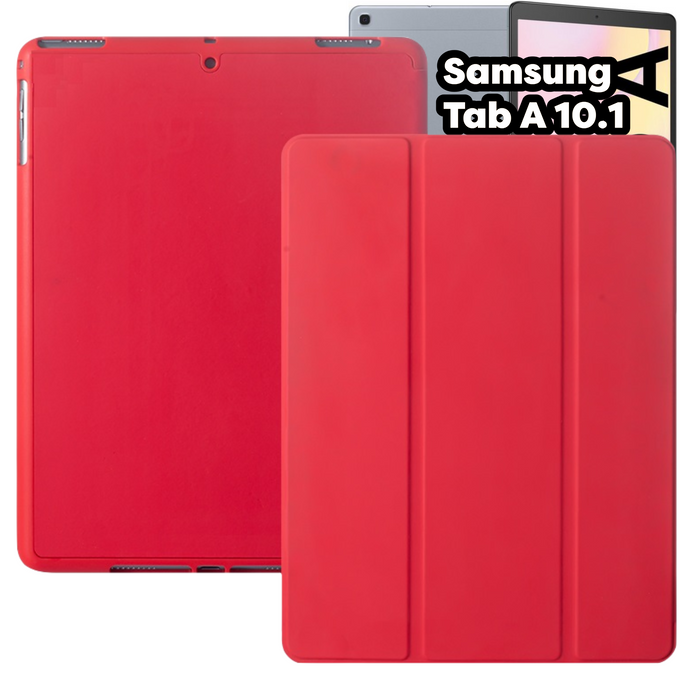 Samsung Tab A (2019) 10.1 inch Hoes - Rood Smart Folio met Samsung S Pen Vakje - SM-T510 Samsung Galaxy Tab A 2019 Cover - Samsung Galaxy Tab A 10.1 inch Hoesje