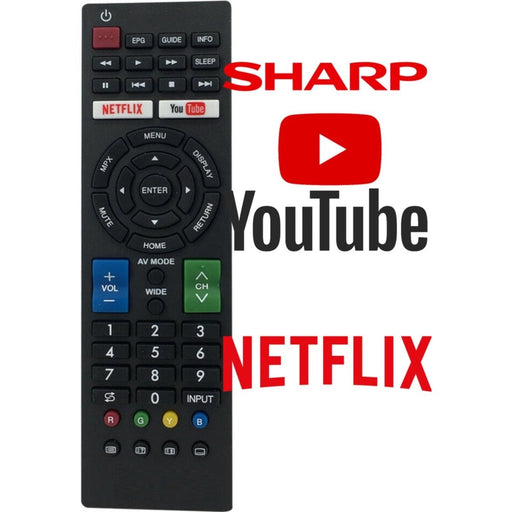 Afstandsbediening Sharp - Met Netflix en Youtube Knop - Geschikt voor alle Sharp TV's - Alternatief G1314PESA - Afstandsbediening - Phreeze