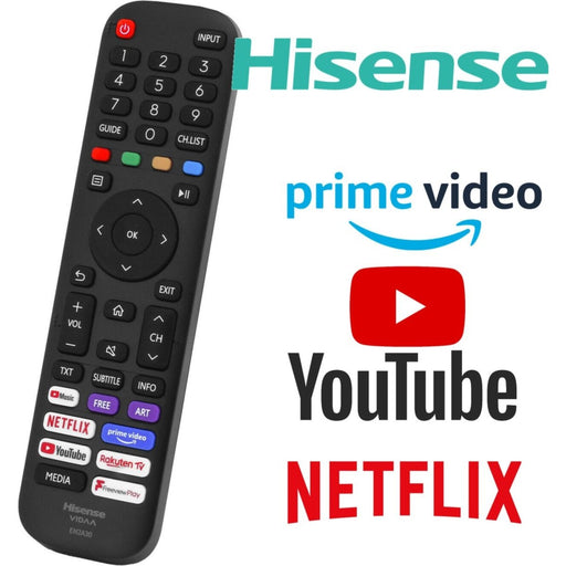 HiSense TV Afstandsbediening - Alternatief EN2G30H (T269780) - Met Youtube, Netflix, Prime, Youtube Music knoppen - Afstandsbediening - Phreeze