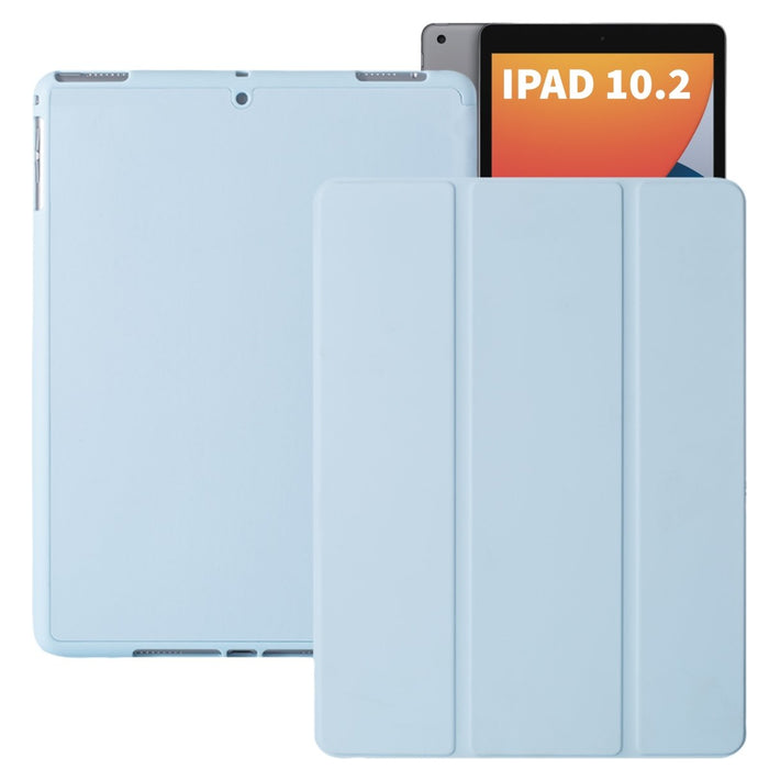 iPad 2021 Hoes - iPad 10.2 2019/2020/2021 Case - iPad 10.2 Hoesje Licht Blauw - Smart Folio Cover met Apple Pencil Opbergvak - Hoesje voor iPad 10.2 7e, 8e en 9e generatie - Tablet Hoezen - CoverMore