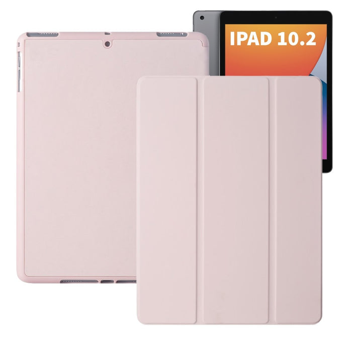 iPad 2021 Hoes - iPad 10.2 2019/2020/2021 Case - iPad 10.2 Hoesje Roze - Smart Folio Cover met Apple Pencil Opbergvak - Hoesje voor iPad 10.2 7e, 8e en 9e generatie - Tablet Hoezen - CoverMore
