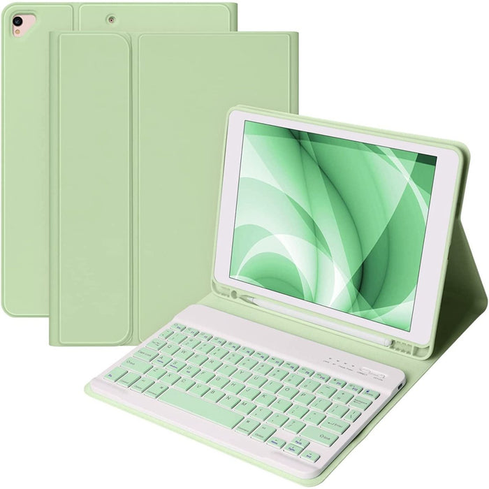 iPad Air 3 (2019) 10.5 inch Hoes Toetsenbord - Leer - Keyboard Case voor Apple iPad 10.5 inch (3e Generatie) generatie - iPad Hoesje met Toetsenbord - Licht Groen - Bluetooth Toetsenbord iPad - iPad Toetsenbord