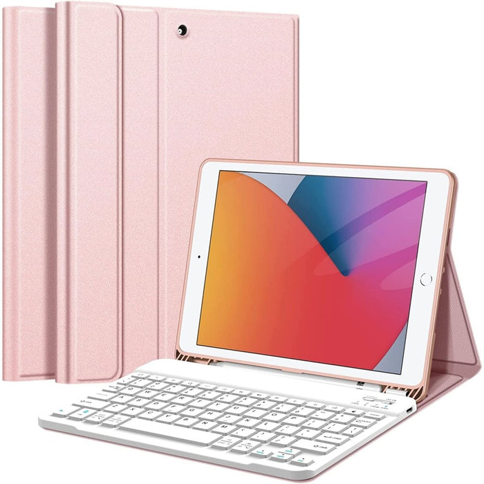 iPad Air 3 (2019) 10.5 inch Hoes Toetsenbord - Leer - Keyboard Case voor Apple iPad 10.5 inch (3e Generatie) generatie - iPad Hoesje met Toetsenbord - Rose Goud - Bluetooth Toetsenbord iPad - iPad Toetsenbord