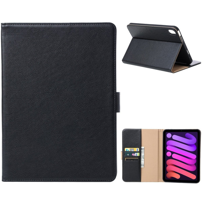 iPad Mini 6 2021 (8.3 inch) Hoes Zwart - Premium Vegan Leer - Apple iPad Mini 2021 Case - Luxe iPad Mini 6 Cover