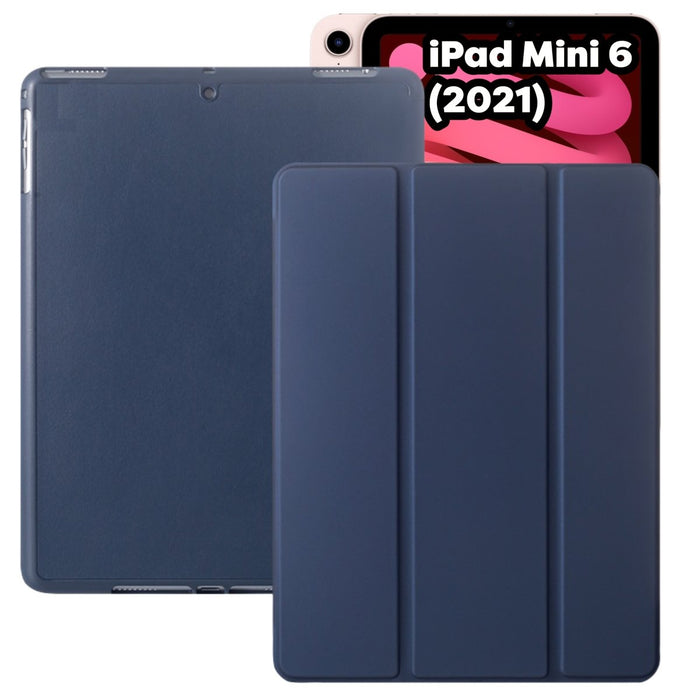 iPad Mini 6 Hoes - iPad Mini 2021 Smart Folio Cover Donker Blauw met Apple Pencil uitsparing - Case voor iPad Mini Case 6e Generatie