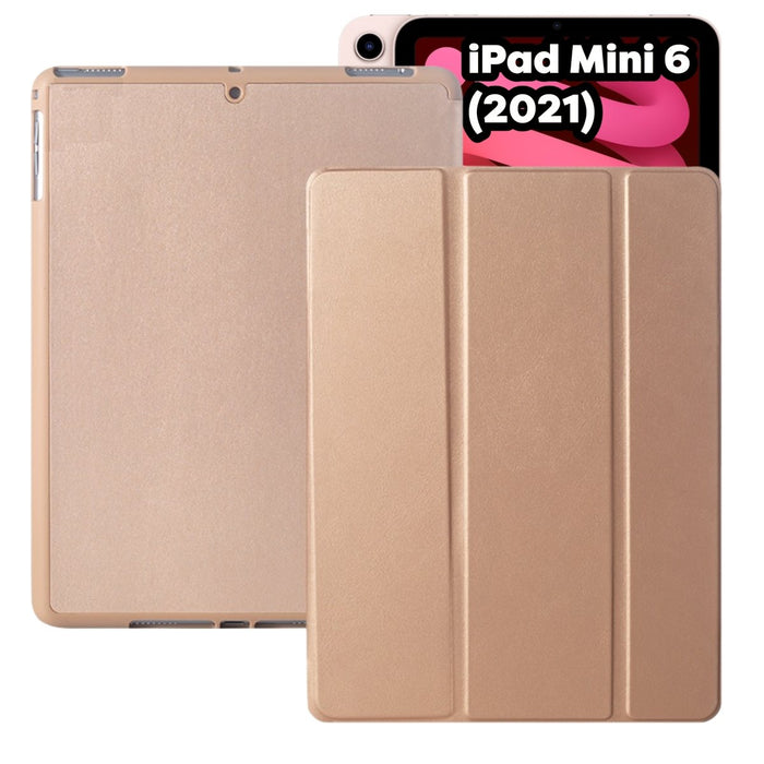 iPad Mini 6 Hoes - iPad Mini 2021 Smart Folio Cover Goud met Apple Pencil uitsparing - Case voor iPad Mini Case 6e Generatie