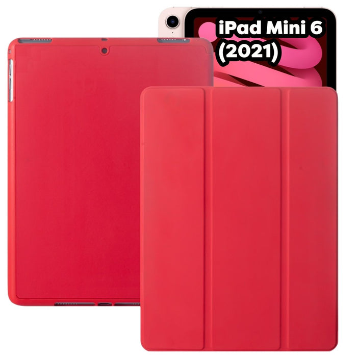 iPad Mini 6 Hoes - iPad Mini 2021 Smart Folio Cover Rood met Apple Pencil uitsparing - Case voor iPad Mini Case 6e Generatie