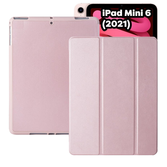 iPad Mini 6 Hoes - iPad Mini 2021 Smart Folio Cover Roze Goud met Apple Pencil uitsparing - Case voor iPad Mini Case 6e Generatie