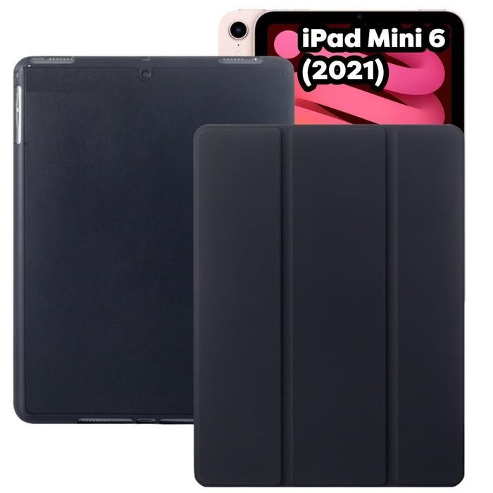 iPad Mini 6 Hoes - iPad Mini 2021 Smart Folio Cover Zwart met Apple Pencil uitsparing - Case voor iPad Mini Case 6e Generatie