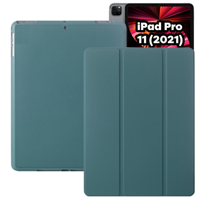 iPad Pro 11 (2021) Hoes - Smart Folio iPad Pro Cover Donker Groen met Pencil Vakje - Premium Hoesje Case Cover voor de Apple iPad Pro 3e Generatie 11 2021