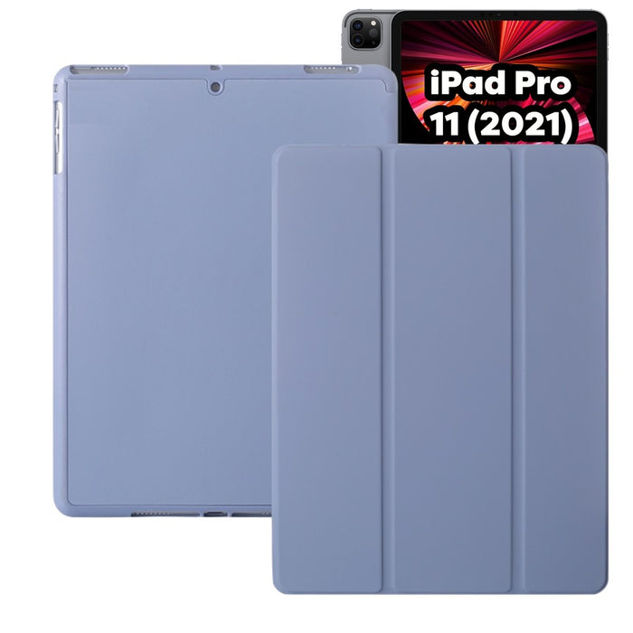 iPad Pro 11 (2021) Hoes - Smart Folio iPad Pro Cover Paars met Pencil Vakje - Premium Hoesje Case Cover voor de Apple iPad Pro 3e Generatie 11 2021