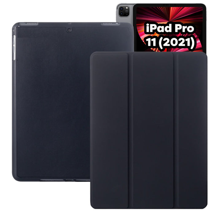 iPad Pro 11 (2021) Hoes - Smart Folio iPad Pro Cover Zwart met Pencil Vakje - Premium Hoesje Case Cover voor de Apple iPad Pro 3e Generatie 11 inch (2021)