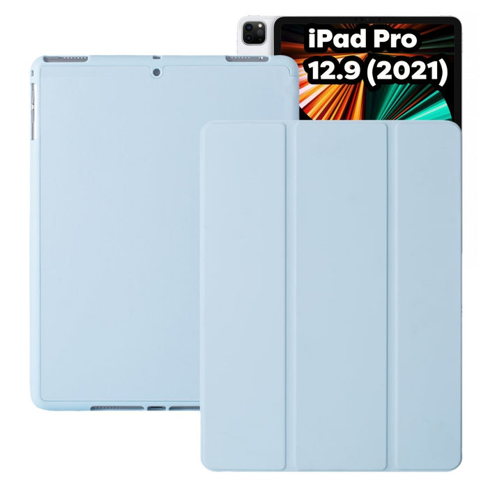 iPad Pro 12.9 Hoes - iPad Pro 12.9 Hoesje 2021 met Apple Pencil Vakje - Smart Folio Case - Blauw - Case geschikt voor Apple iPad Pro 12.9 3e generatie