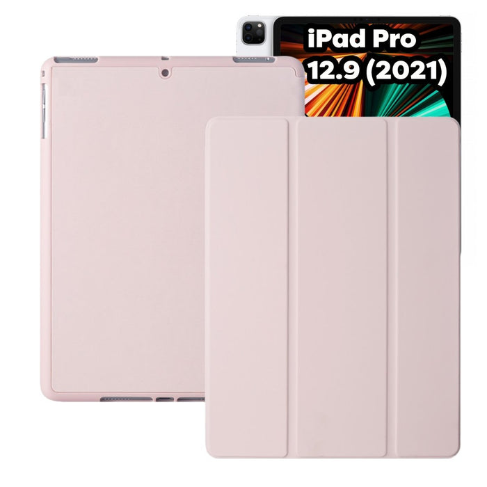 iPad Pro 12.9 Hoes - iPad Pro 12.9 Hoesje 2021 met Apple Pencil Vakje - Smart Folio Case - Roze - Case geschikt voor Apple iPad Pro 12.9 3e generatie