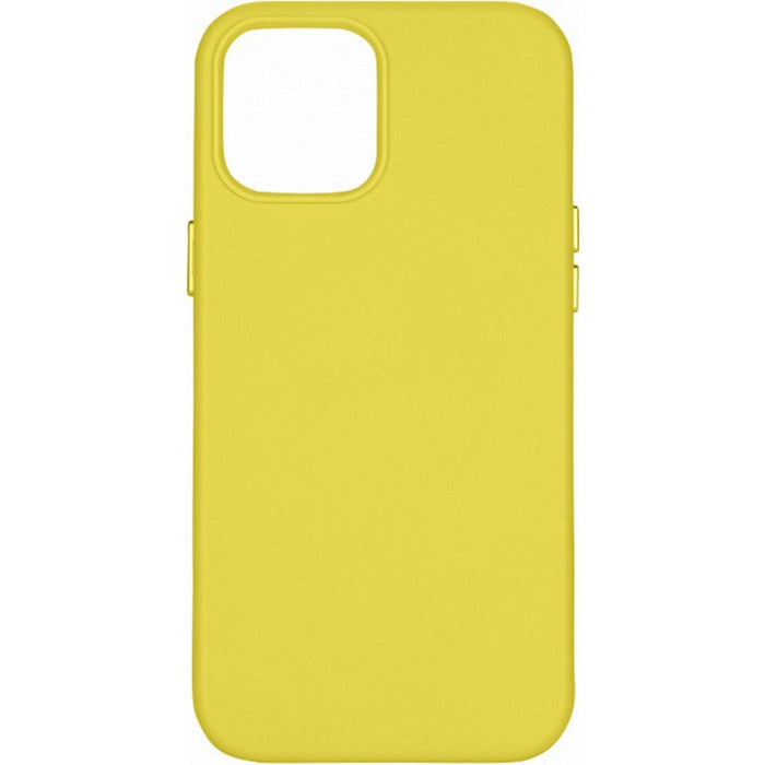 iPhone 12 Hoesje - Magnetisch - Geel - iPhone 12 Case Magneet - Geschikt voor Apple Magneet - Vegan Leer- MicroFiber - Metalen Knoppen - Military Grade iPhone 12 Hoes