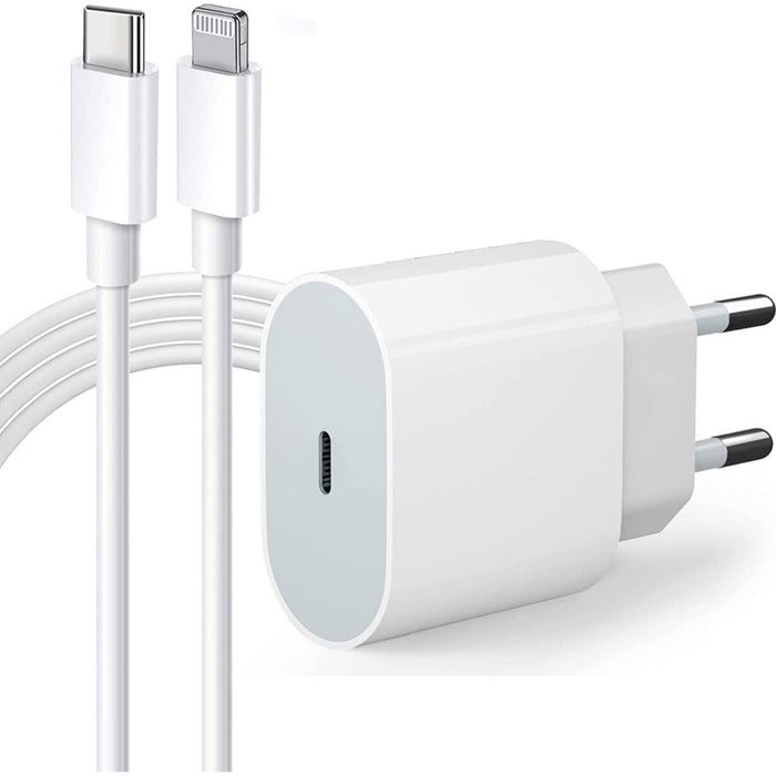 iPhone 12 oplaadstekker 20W USB-C Power oplader met kabel | 1 Meter | Apple iPhone 12 - Apple iPad - USB-C Apple Magsafe|Snellader iPhone 12 / 11 / X / iPad / 12 Pro Max / iPhone 12 Pro | iPhone 12 Lader | USBC lader | USB-C Lader | iPhone 12