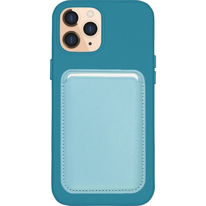 iPhone 12 Pro Hoesje + Kaarthouder - Magnetisch - iPhone 12 Pro Hoesje Pasjeshouder - iPhone 12 Pro Cover Magnetisch - Vegan Leer - Microvezel
