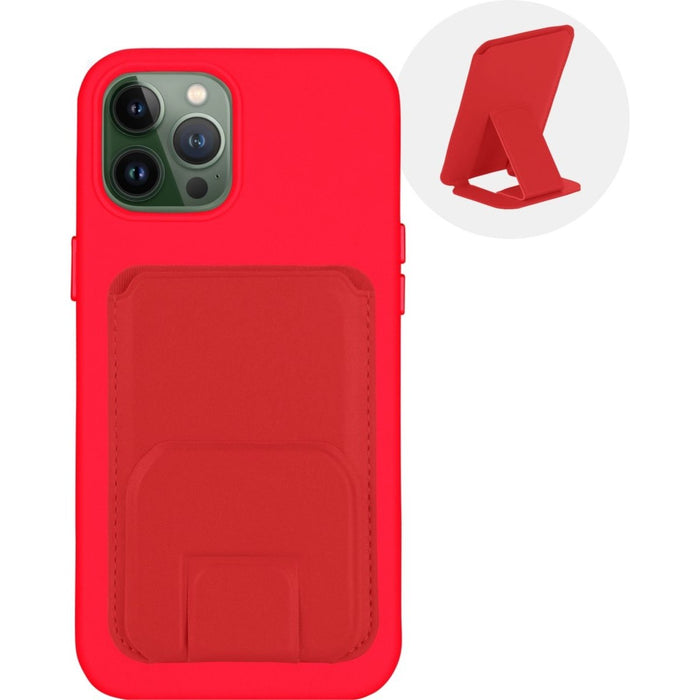 iPhone 12 Pro Max Hoesje + Kaarthouder - Magnetisch en Standaard - iPhone 12 Pro Max Hoesje Pasjeshouder met Houder - iPhone 12 Pro Max Cover Magnetisch - Vegan Leer - Microvezel