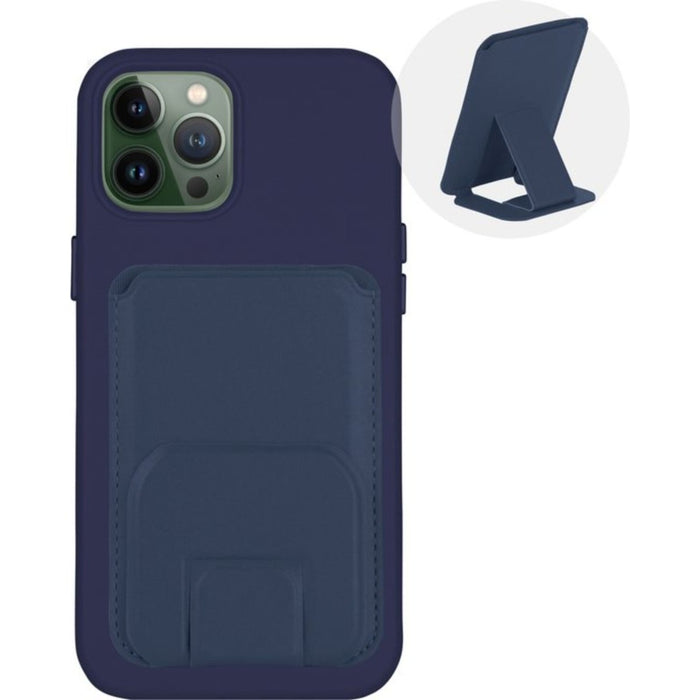 iPhone 13 Pro Hoesje + Kaarthouder - Magnetisch en Standaard - iPhone 13 Pro Hoesje Pasjeshouder met Houder - iPhone 13 Pro Cover Magnetisch - Vegan Leer - Microvezel