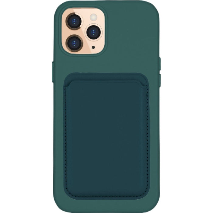 iPhone 13 Pro Hoesje + Kaarthouder - Magnetisch - iPhone 13 Pro Hoesje Pasjeshouder - iPhone 13 Pro Cover Magnetisch - Vegan Leer - Microvezel