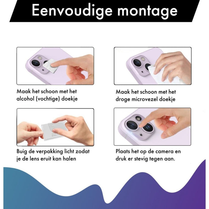 iPhone 14 Camera Lens Protector - Eenvoudige Installatie - Camera Protector iPhone 14 - Gehard Glas - Screenprotector