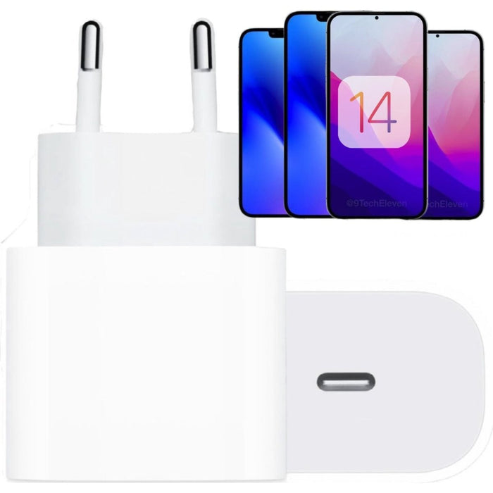 iPhone 14 Snellader - 20W - Geschikt voor Apple Fast Charging - iPhone 14 Oplader - USB-C Adapter iPhone 14 - Oplaadstekker USB-C Geschikt voor Apple iPhone 14, iPhone 14 Pro, iPhone 14 Max, iPHone 14 Pro Max - Quick Charge