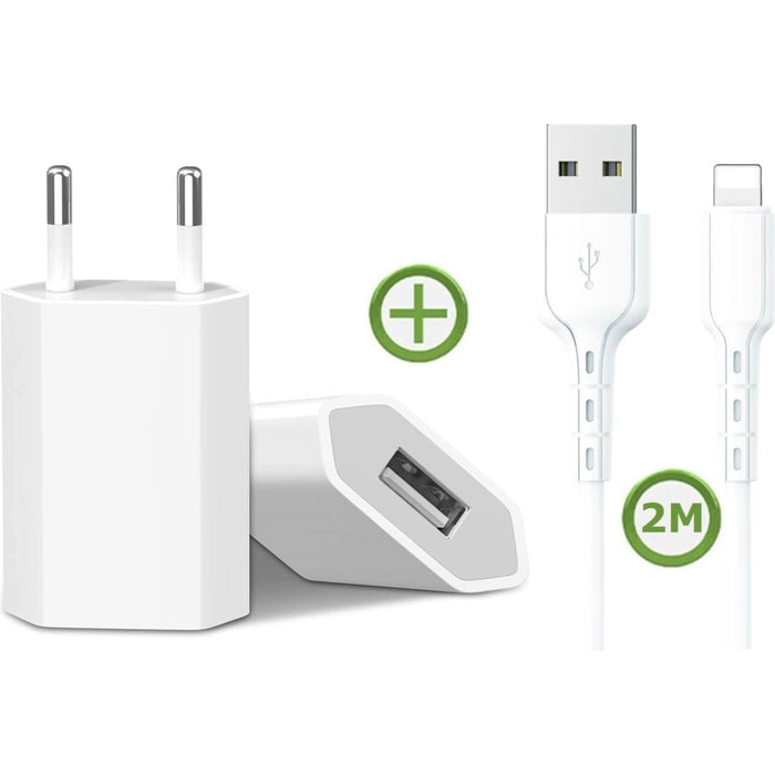 iPhone oplader 2M kabel geschikt voor Apple iPhone 6,7,8,X,XS,XR,11,12,13,Mini,Pro Max - iPhone / iPad kabel 2 meter - iPhone / iPad oplaadkabel - iPhone snoertje - iPhone lightning lader- USB A lightning