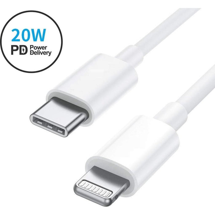 iPhone oplader kabel USB-C naar lightning kabel geschikt voor Apple iPhone 12 (Mini, Pro, Pro Max) - iPhone oplaadkabel - iPhone kabel - Lightningkabels - iPhone 12 oplader - iPhone 12 oplaadkabel