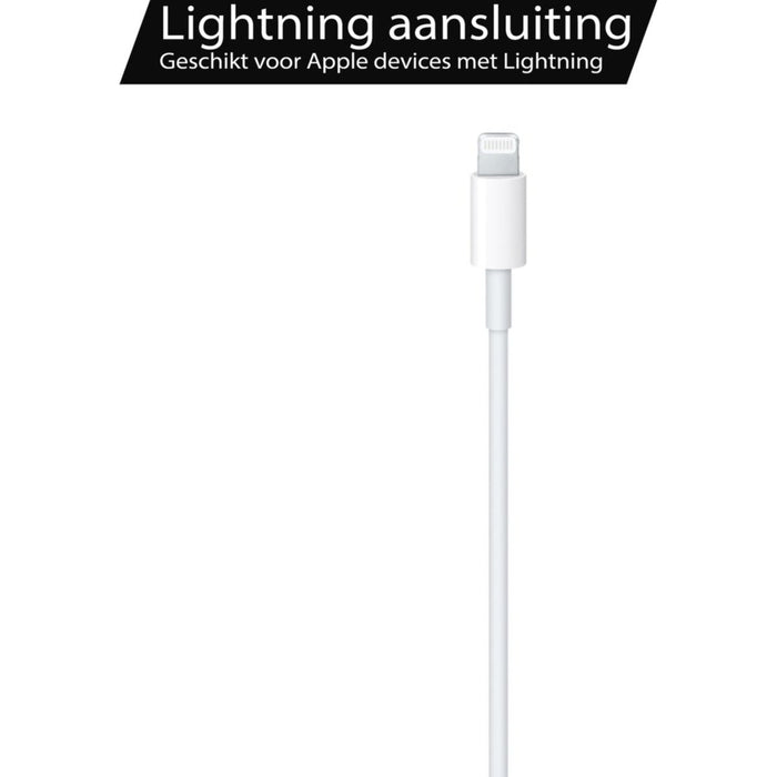 iPhone Power Adapter 45W + USB C naar Lightning Kabel 2 Meter - Extra Sterk - Snellader - Power Delivery 3.0 - USB C Adapter voor Apple iPhone 14 modellen