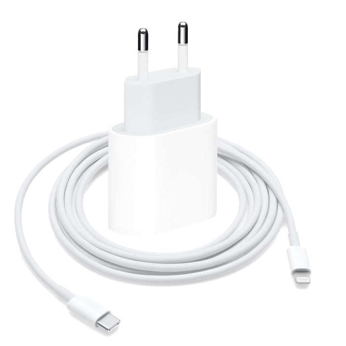 iPhone USB-C Oplader 20W + Lightning Kabel 1M Kunststof