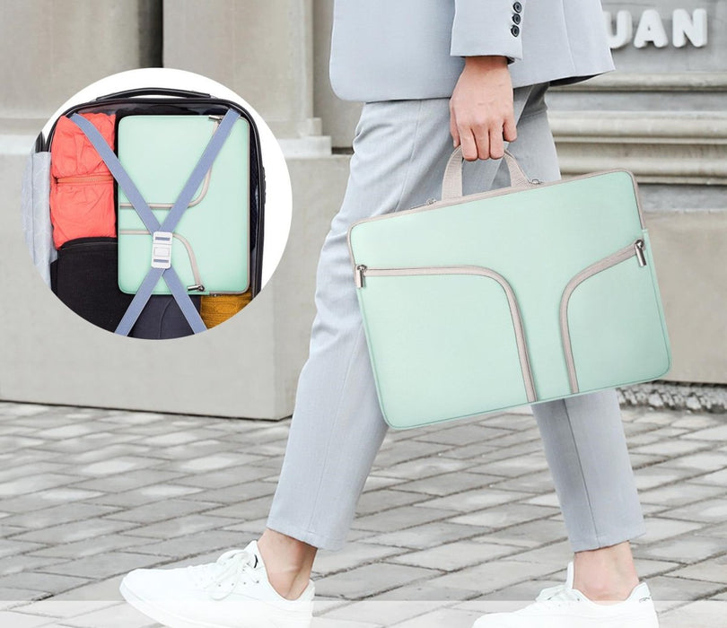 Laptoptas 13 Inch - Sleeve - Laptophoes met Rits en Opbergvak - Laptopsleeve voor Laptops van 13 tot 14.2 inch voor o.a Microsoft Surface Laptop Go/Pro/Chromebook