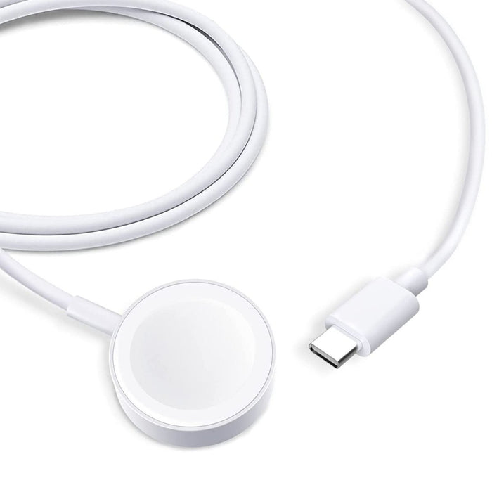 Magnetische Oplader voor Apple Watch Serie 1 t/m 7 - USB-C Kabel - Draadloze Snellader - 2 Meter - Wit