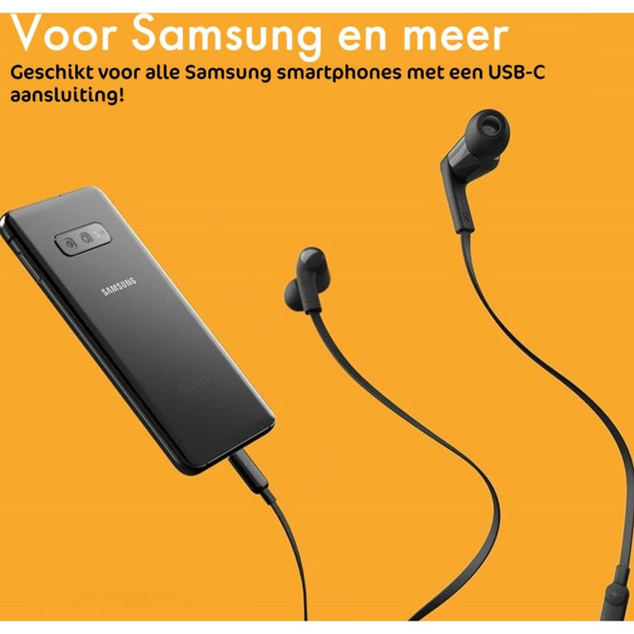 Oordopjes geschikt voor Samsung - USB C Oortjes - Headset USB C Aansluiting - Type C Earphones - Geschikt voor Samsung A53, S22, S20 , S21, FE, Fold, Flip, iPad Pro, Mini 6, MacBook