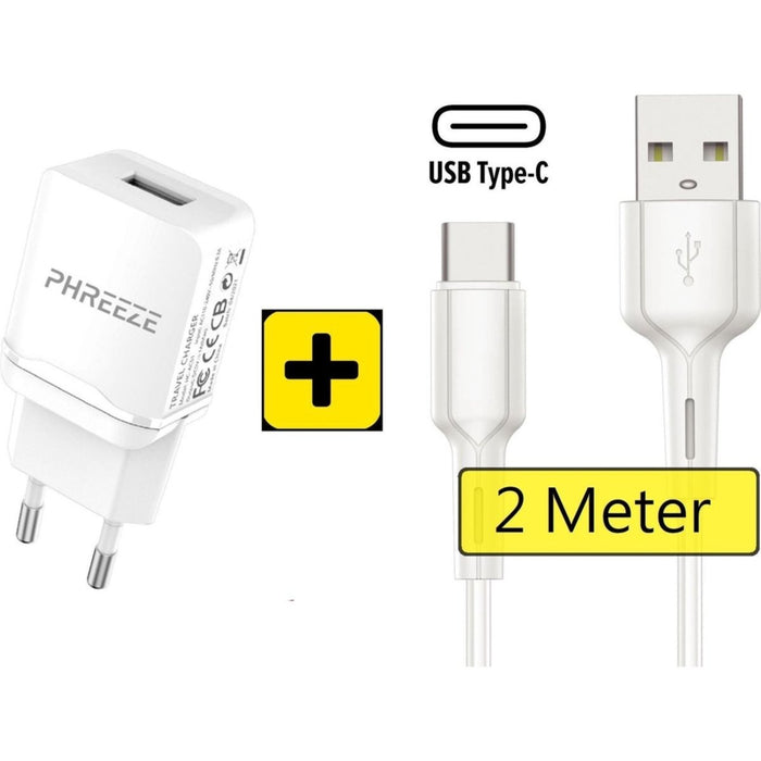 Oplaadstekker voor Samsung met USB-C Kabel | 2 Meter | USB Power oplader met USB-C Kabel | Samsung S21 / S20 - Samsung Tab - USB Samsung Fast Charge |Snellader Samsung S21 Ultra / Plus / S20 Ultra / Plus / FE / A72 / A52 / A51 Lader |Samsung Adapter