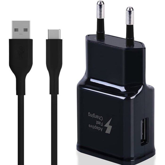 Oplader voor Samsung + USB C oplaadkabel - 1 meter - Smart Fast Charger - zwart - Snellader met USB naar USB-C kabel