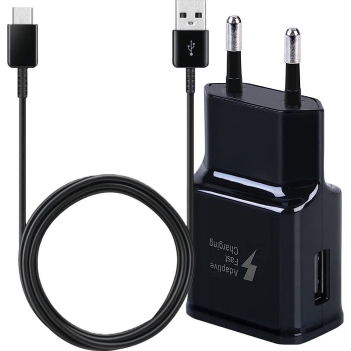 Oplader voor Samsung + USB C oplaadkabel - 2 meter - Smart Fast Charger - zwart - Snellader met USB naar USB-C kabel
