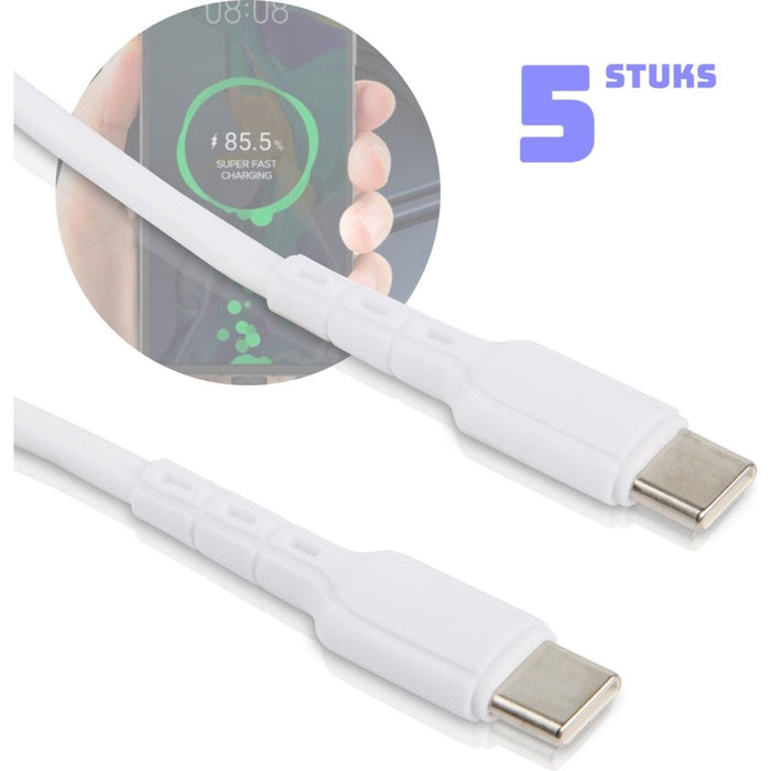 Phreeze 5x USB Type C naar USB Type C kabel 1M 60W Quick Charge - Snel laad functie