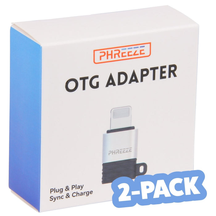 Phreeze™ Converter Micro-USB naar Apple Lightning Adapter, 2-Pack - Universeel - Aluminium - Sleutelhanger