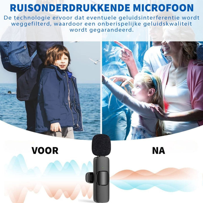 Phreeze Draadloze Microfoon voor Apple - Apple Lightning Connector - Mini Microfoon - Dasspeld - Geschikt voor iPhone 14/13/12/11/X/8/SE en iPad 2017 t/m 2022 - Audio & Video - Phreeze