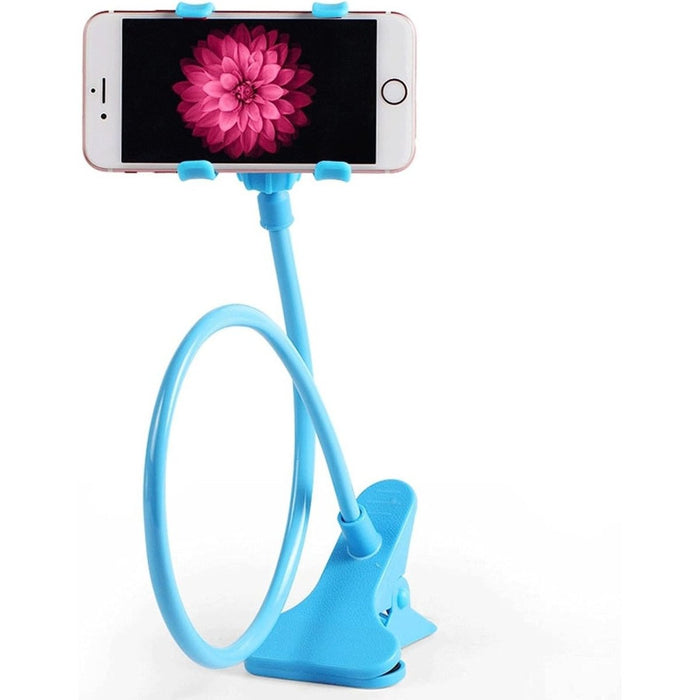 Phreeze Flexibele Telefoonhouder met Arm en Klem - Telefoonstandaard Voor Bureau - Krachtige Klemmen - Blauw - Gadgets - Phreeze
