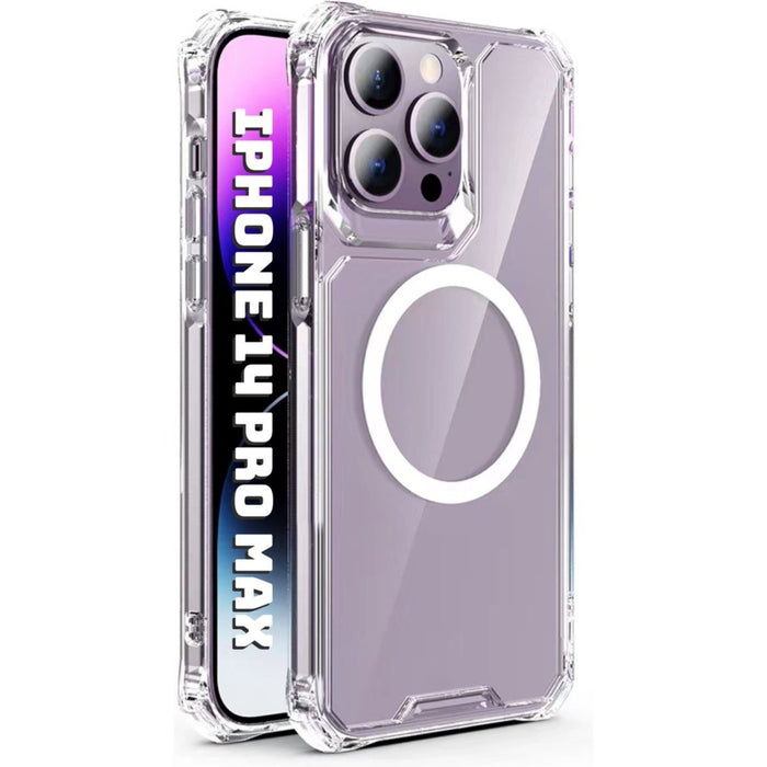 Phreeze iPhone 14 Pro Max Hoesje met MagSafe - Military Grade - Crystal Clear Edition - Bumper Siliconen TPU Cover - Achterkantje - Hoes iPhone 14 Pro Max
