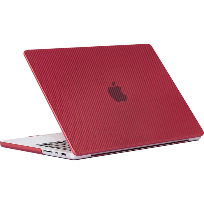 Phreeze MacBook Air Cover Rood - Carbon Case voor MacBook Air (13 Inch) van 2018/2019/2020/2021/2022 - Hardcase A2337 M1, A1932, A2179