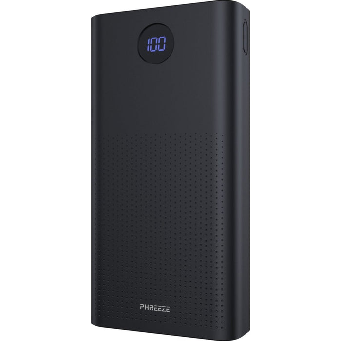 Phreeze Powerbank 30000 mAh - Zwart - Snellader - 2x USB-A (Quick Charge 3.0) + 1x USB-C (Power Delivery 3.0) - Geschikt voor Apple iPhone, iPad, Samsung, Android, Tablet - Powerbank iPhone - Powerbank Samsung