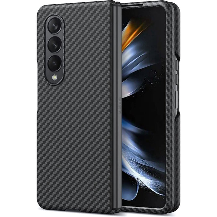 Phreeze™ Samsung Z Fold 4 Hoesje Carbon Zwart - Anti Schok - Draadloos Opladen - Geschikt voor Samsung Galaxy Z Fold 4